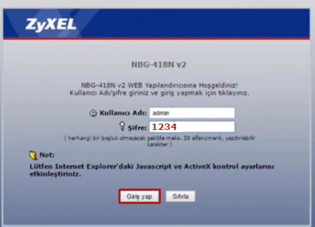 ZyXEL WAP3205 Router Kurulumu
