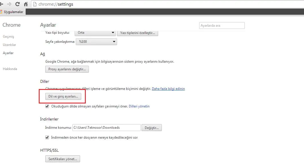 Chrome'da Yabancı İnternet Sitelerini Türkçeye Çevirme