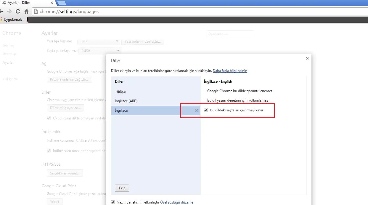 Chrome'da Yabancı İnternet Sitelerini Türkçeye Çevirme