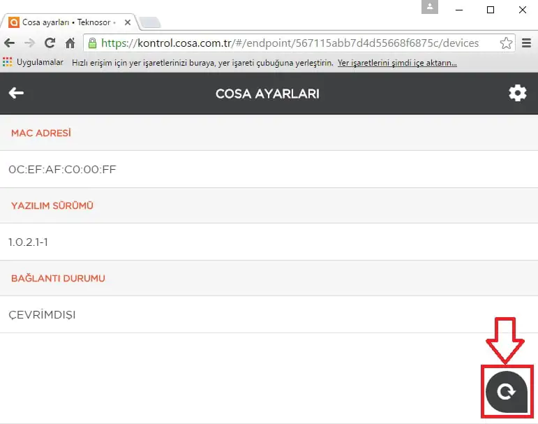 Cosa Çevrimdışı Durumunda Resetleme Sorunu Çözümü