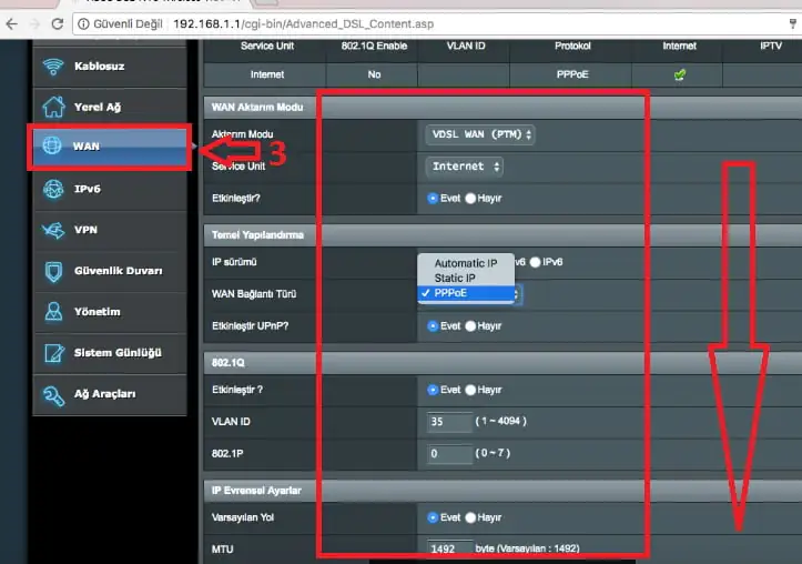 Asus DSL N16 Modem WAN Ayarları