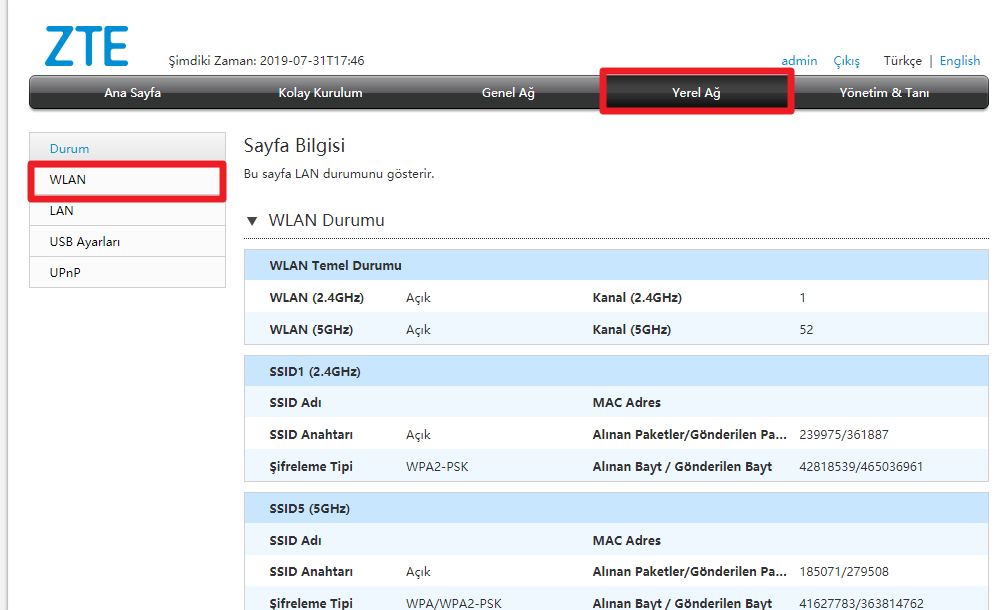 ZTE ZXHN H168A Modem Kablosuz Şifre Değiştirme