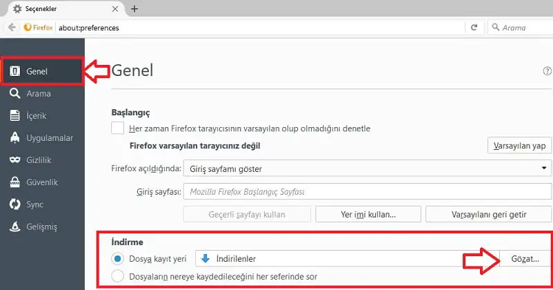 İnternetten İndirilen Dosyaların Kayıt Yeri Nasıl Değiştirilir