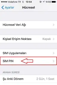 SIM Kart Pin Kodu Devre Dışı Bırakma