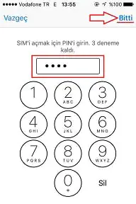 SIM Kart Pin Kodu Devre Dışı Bırakma