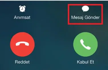 iPhone Gelen Aramayı Mesaj ile Yanıtlama