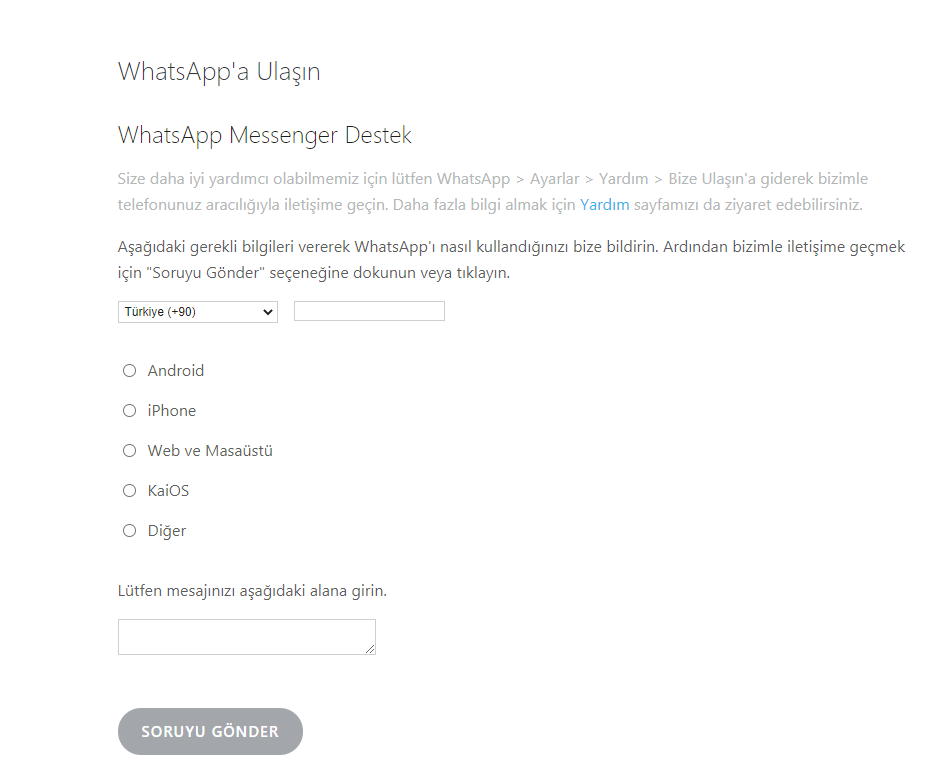 Kapatılan WhatsApp Hesabı