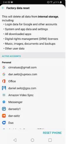 LG telefon sıfırlama