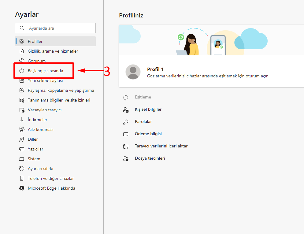 Microsoft Edge Başlangıç Sayfası Ayarı