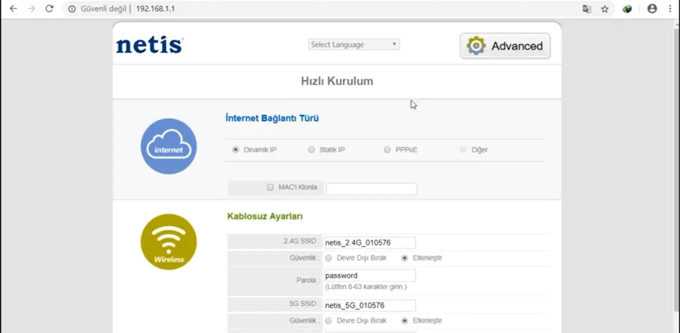 Netis WF2409E Kablosuz Kurulum