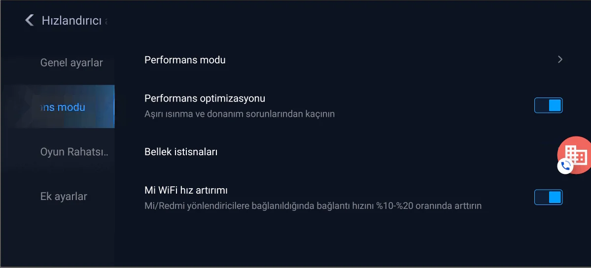Game Turbo Oyun Hızlandırıcı Ayarları