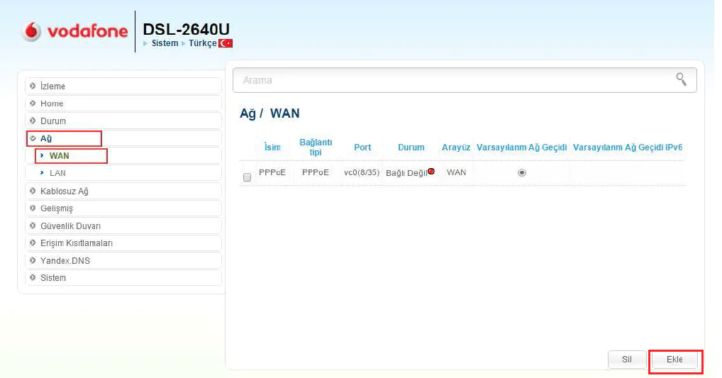 D-link DSL-2640U Modem Kurulumu işlemleri için aşağıdaki adımları takip edin.