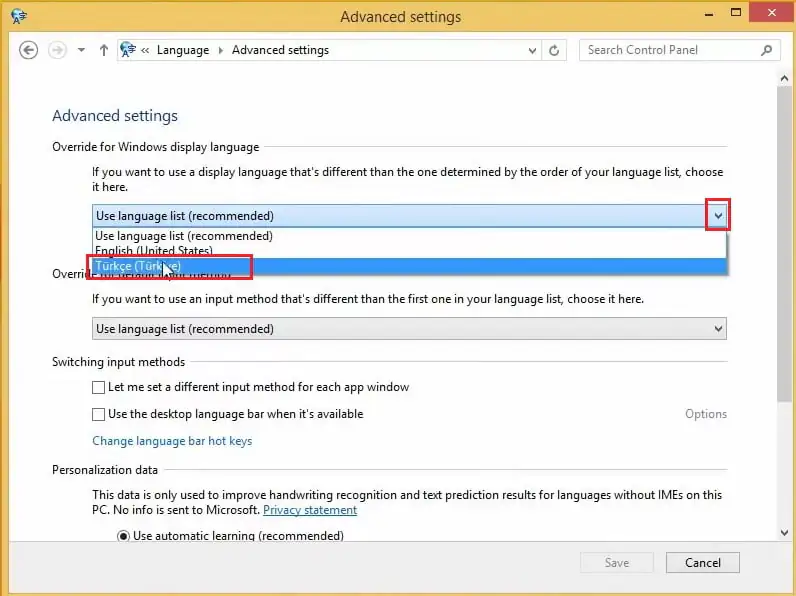İngilizce Windows 8.1’e Türkçe Dil Paketi Yüklemek