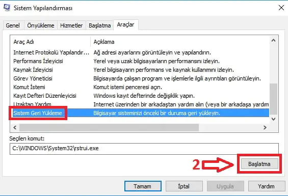 Windows 10'da Sistem Geri Yükleme Nasıl Başlatılır