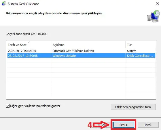 Windows 10'da Sistem Geri Yükleme Nasıl Başlatılır