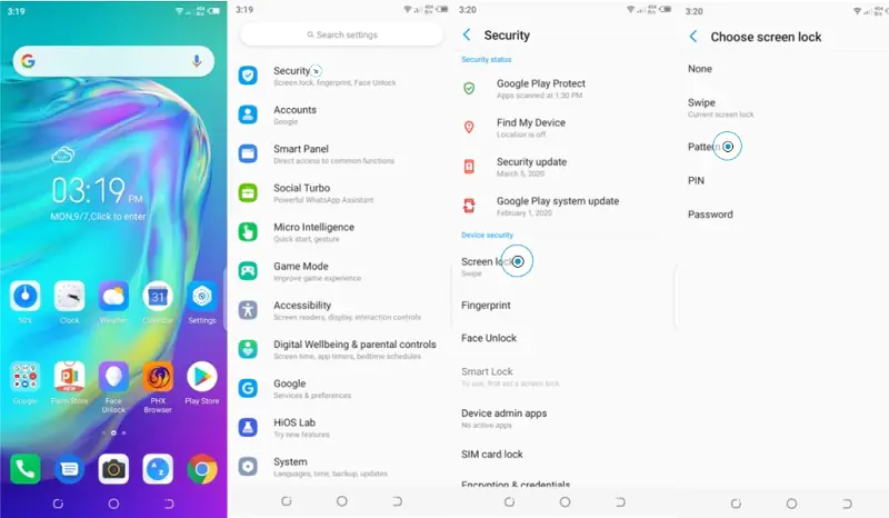 Tecno Camon Ekran Kilidi Ayarları