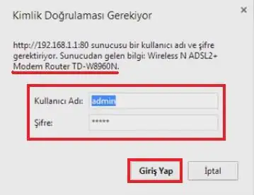 TP Link TD-W8960N Modem Kurulum