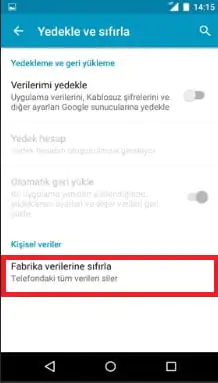 Vestel Venüs V3 Serisi Sıfırlama