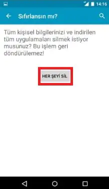 Vestel Venüs V3 Serisi Format Atma