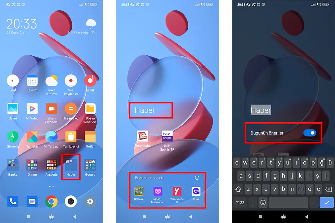Xiaomi Bugünün Önerilerini Kapatma