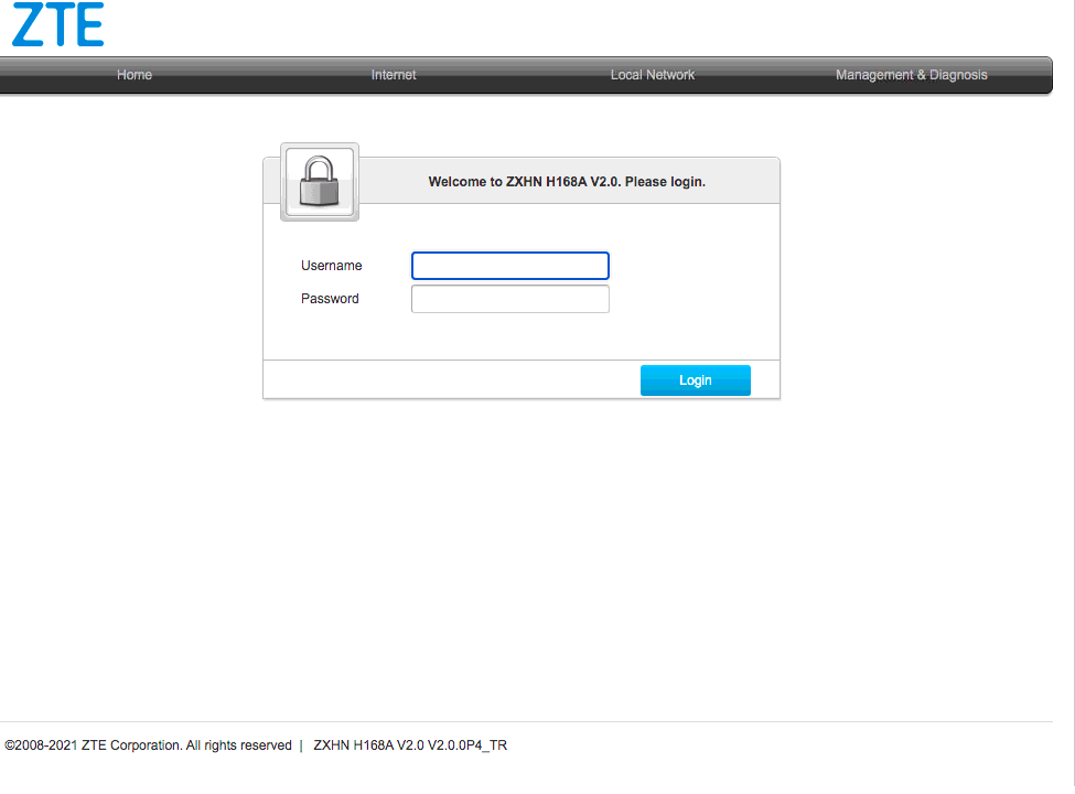 ZTE ZXHN H168A Modem Kurulumu