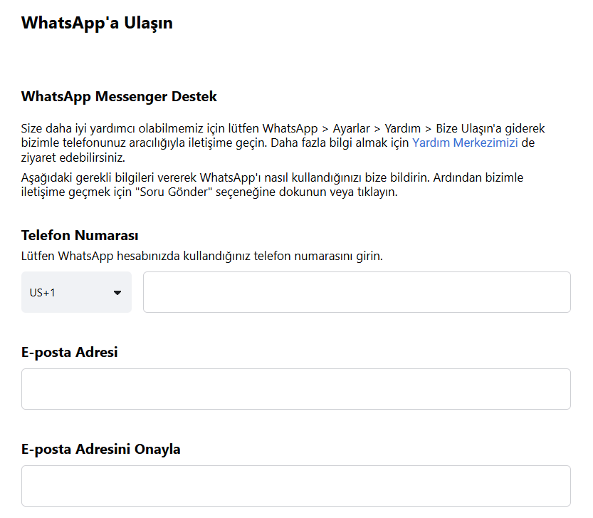 WhatsApp Müşteri Hizmetleri Telefon Numarası