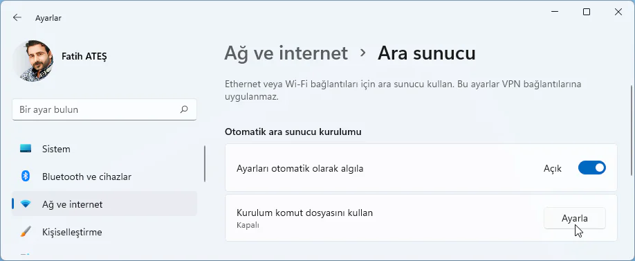 Otomatik Proxy Sunucusu Nasıl Kurulur