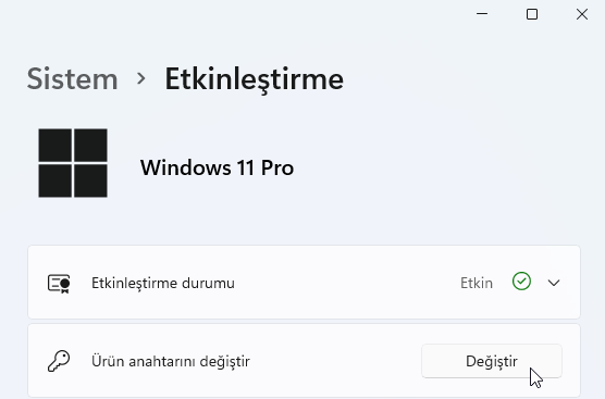 Ayarlardan Windows 11 Nasıl Etkinleştirilir