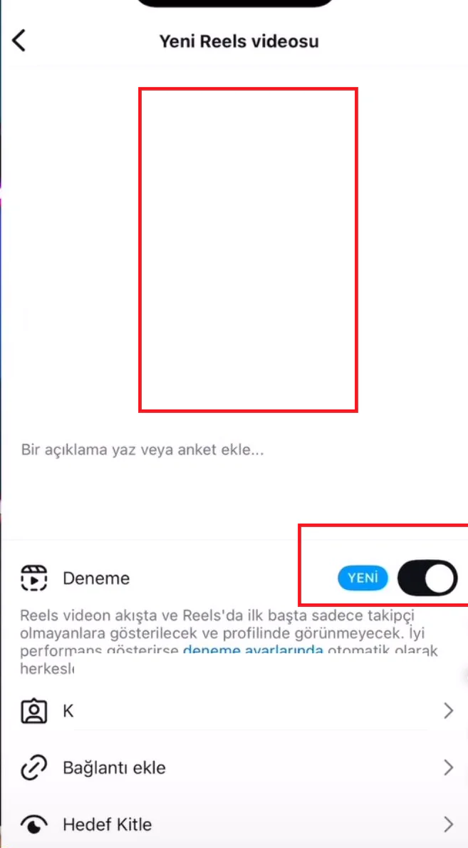 İnstagram da deneme reels videosu
