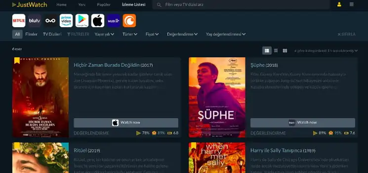 JustWatch Nedir Nasıl Kullanılır?