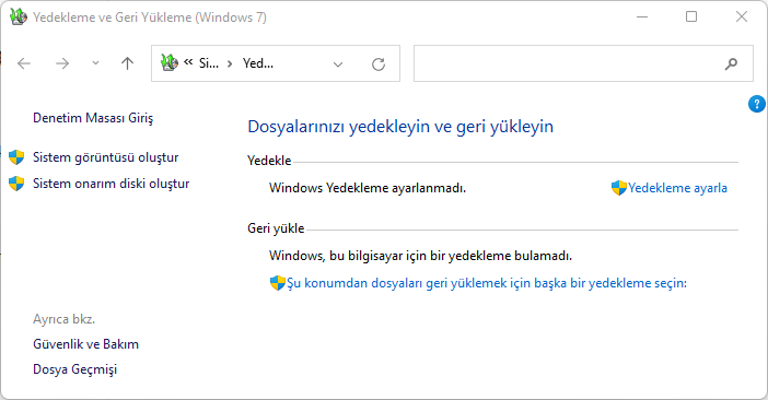 Sistem Görüntüsü Yedekleme aracını kullanarak Windows 11 tam yedekleme oluşturun