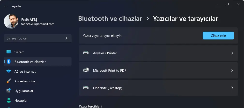 Kablosuz Yazıcı Nasıl Kurulur Windows 11