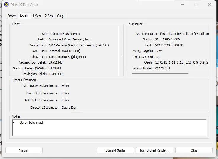 Windows 11 DirectX Hatası Nasıl Düzeltilir