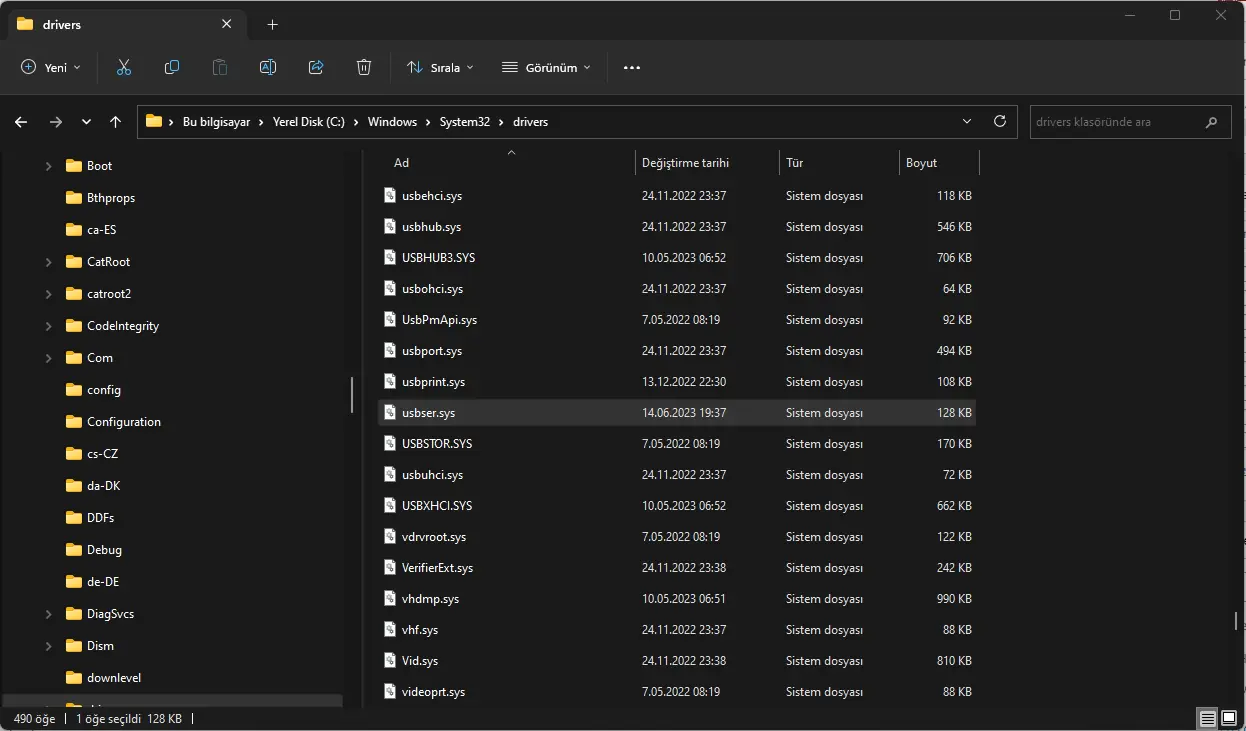 Bu INF Dosyasında Bir Hizmet Bölümü Geçersiz Hatası