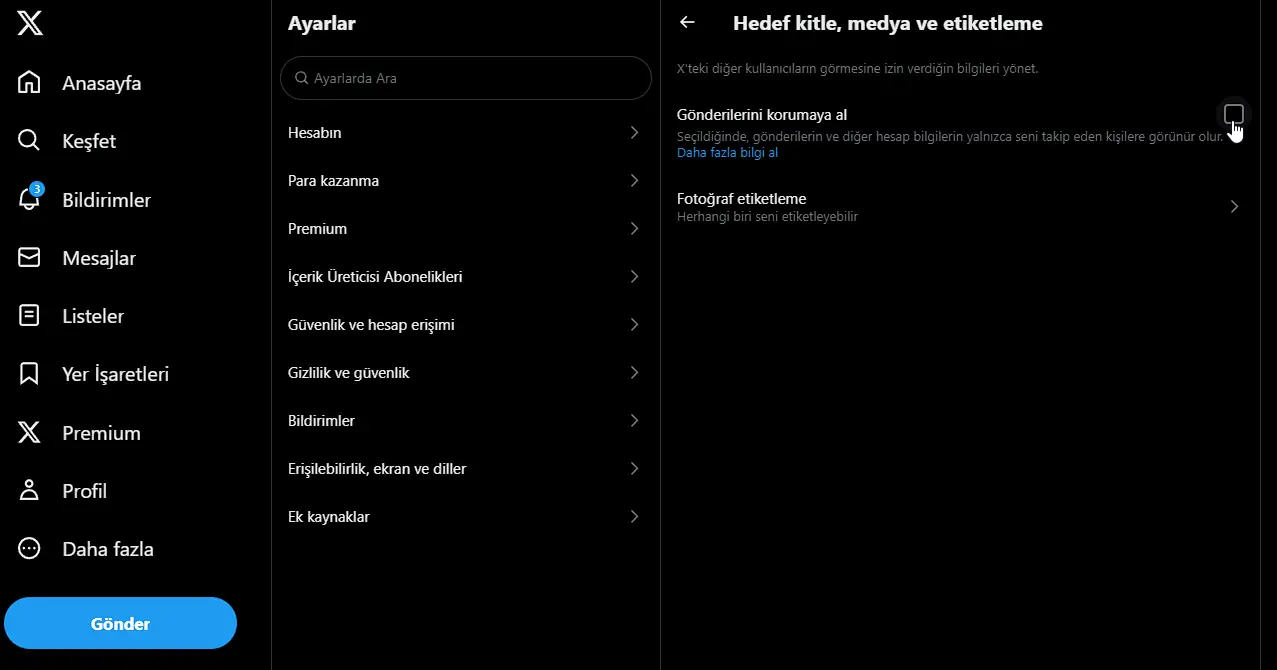Twitter Hesabını Gizli Hale Getirmek