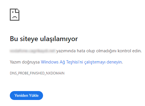 DNS_PROBE_FINISHED_NXDOMAIN Hatası Çözümleri