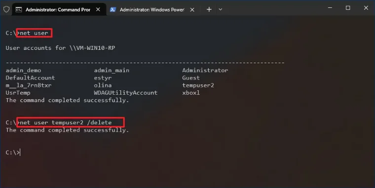 Komut İstemi'nden Windows 10 Kullanıcı Hesabı Silmek