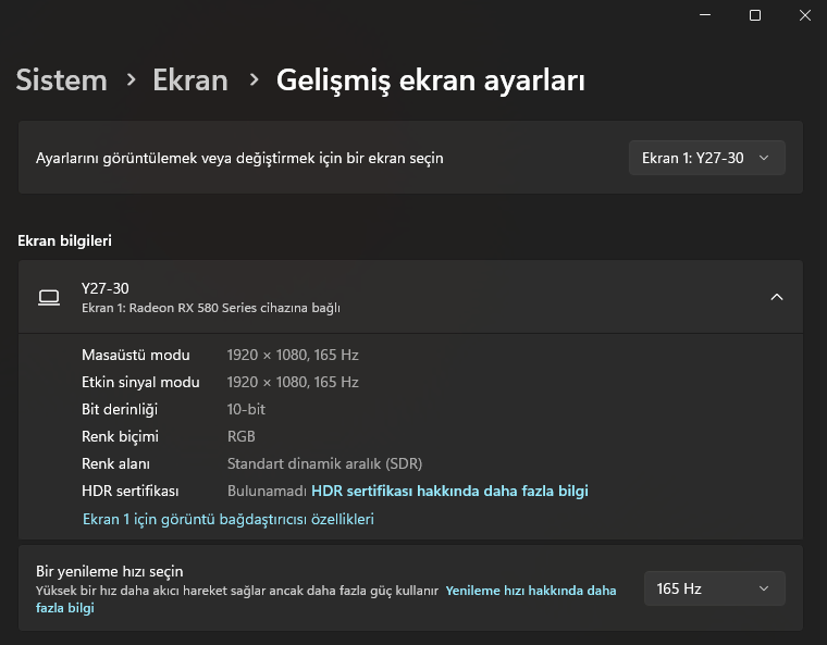 Windows 11 Monitör Yenileme Hızı Nasıl Ayarlanır