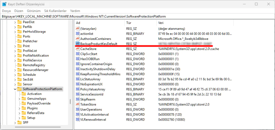 Windows 11 ürün anahtarı