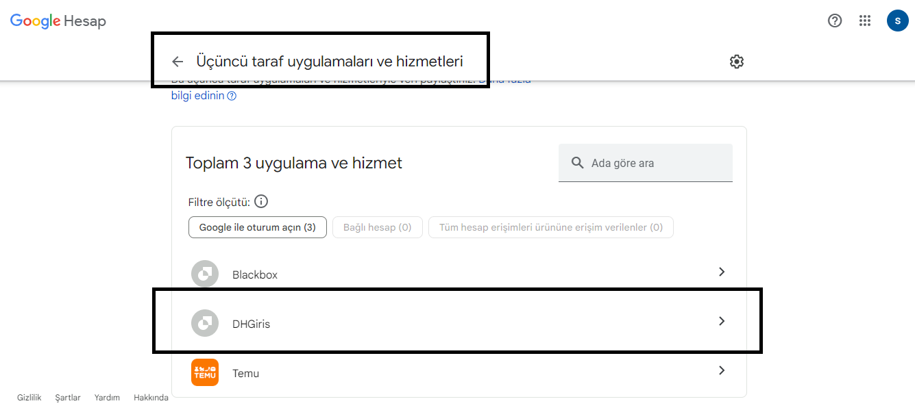 Google hesabı