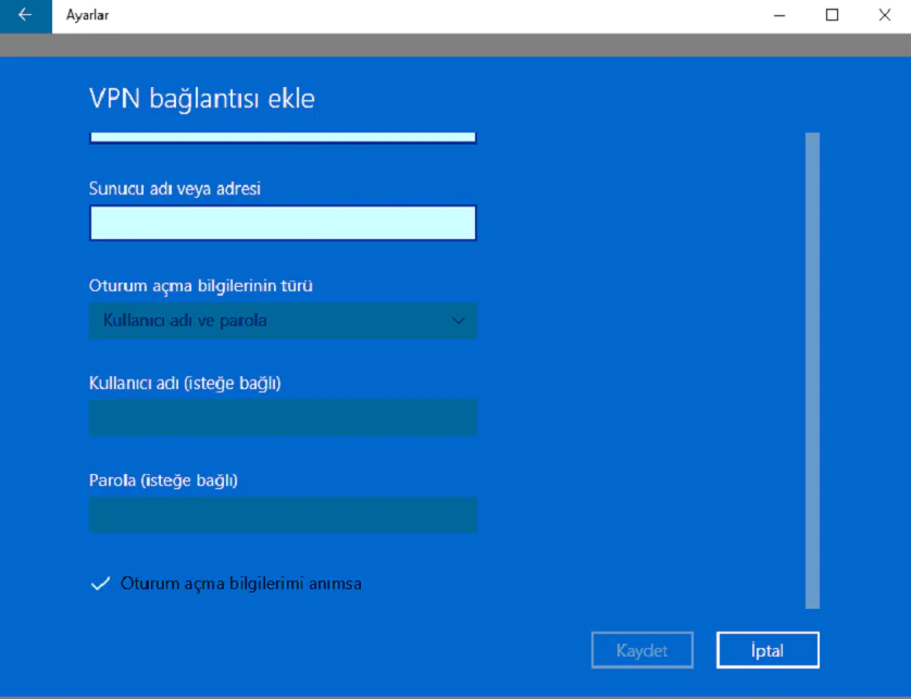 Windows 10 VPN Kurulumu