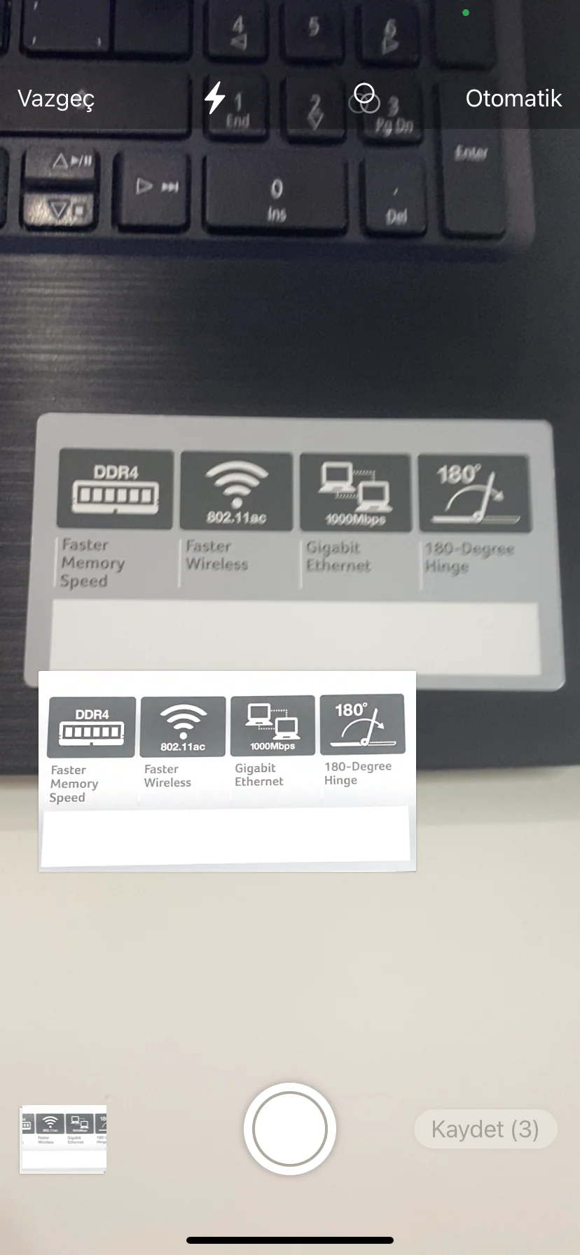 WhatsApp üzerinden belgeyi taratma
