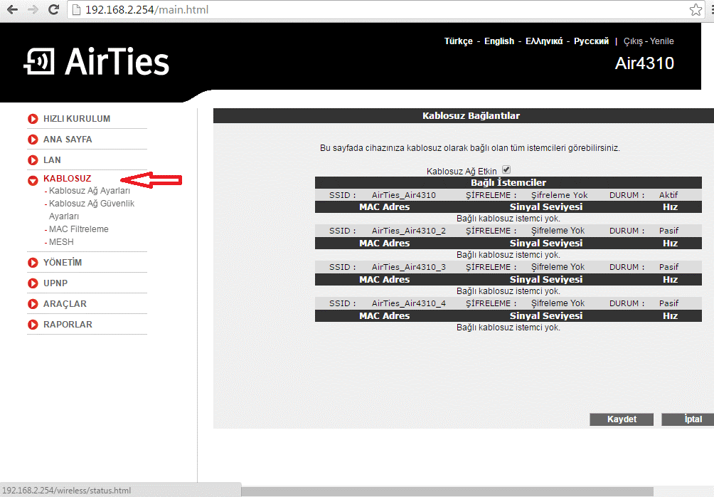 AirTies Air 4310 Universal Repeater Ayarları
