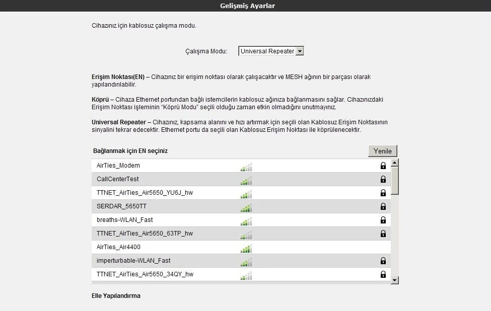 AirTies Air 4310 Universal Repeater Ayarları