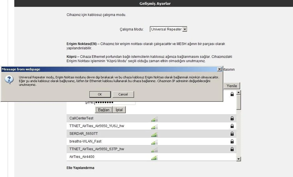 AirTies Air 4310 Universal Repeater Ayarları