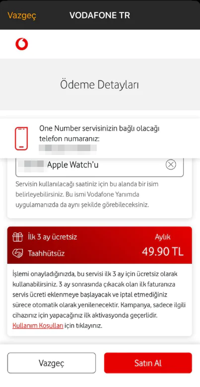 One Number kullanımı