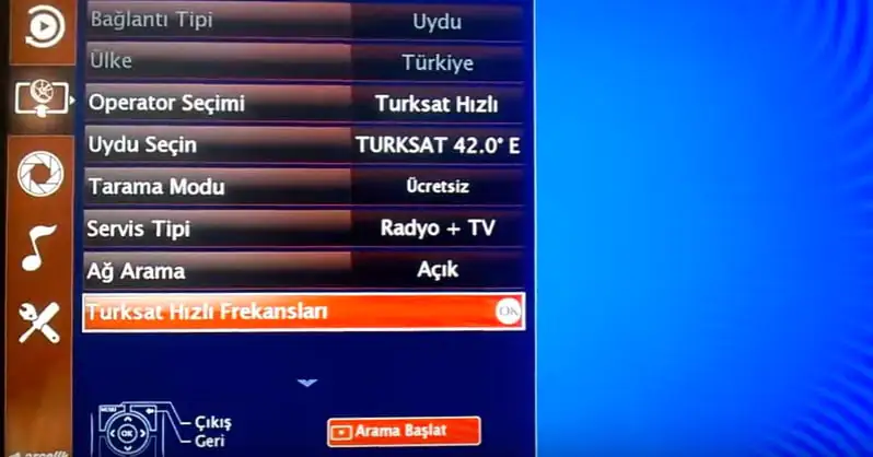 Arçelik Smart LED TV TURKSAT 4A Uydu Kanal Ayarları-6