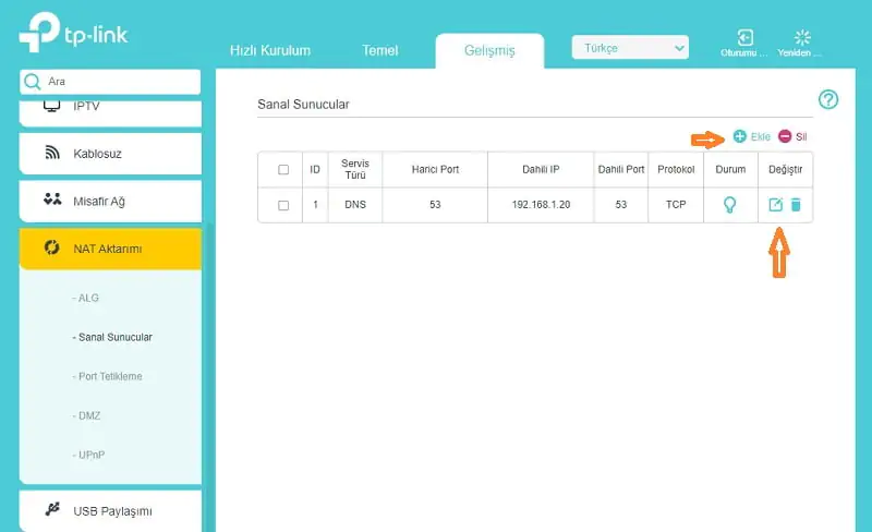 Tp-Link Archer port açma
