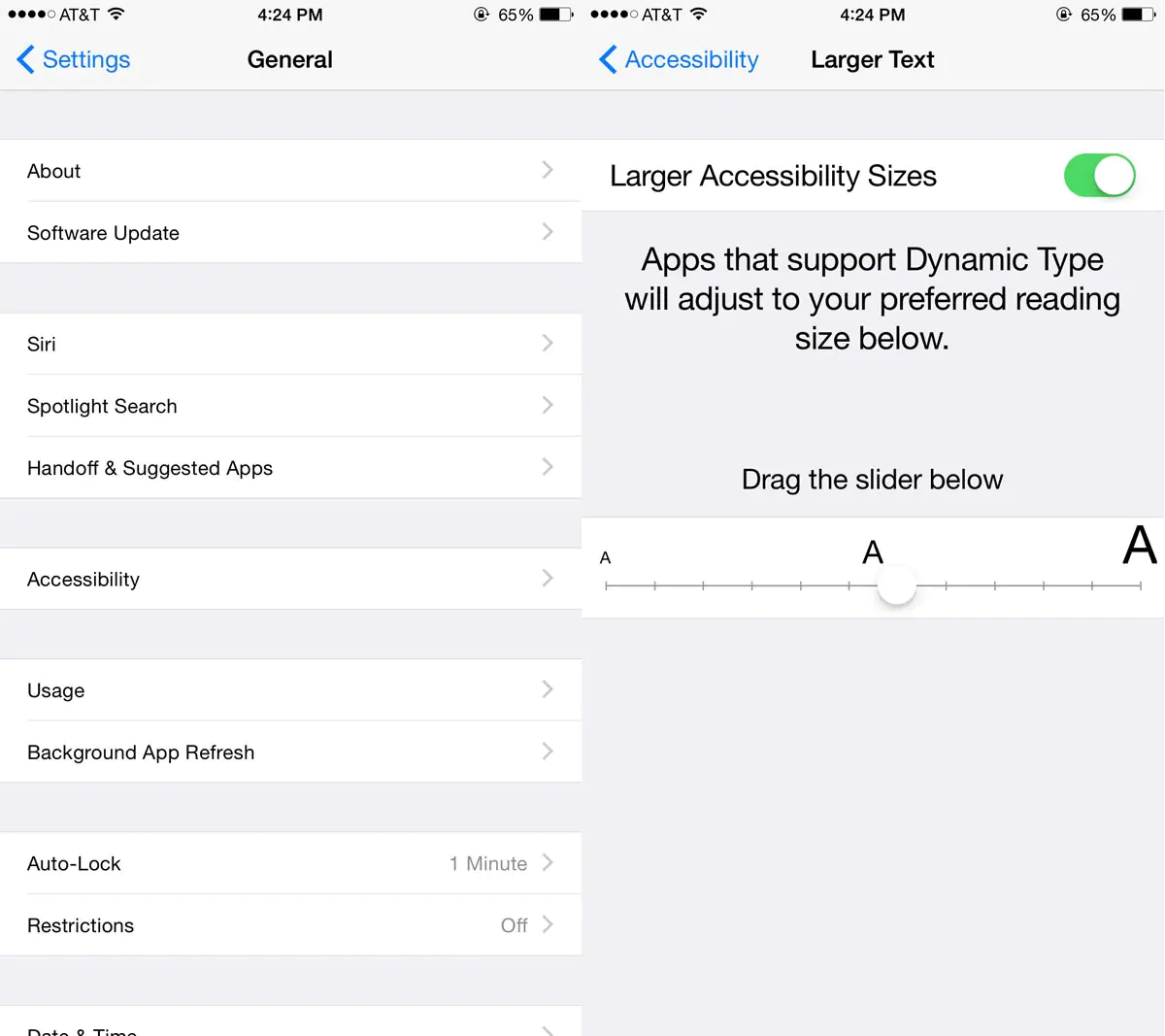 Windows'ta metin boyutu
