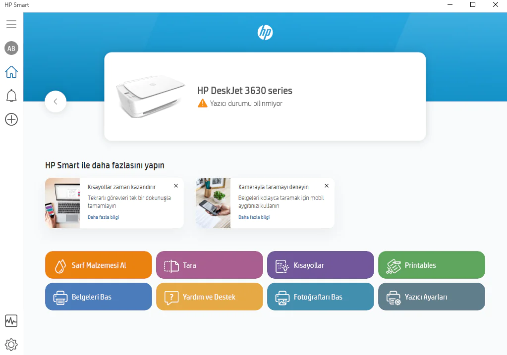 Bilinmeyen Yazıcı Durumu